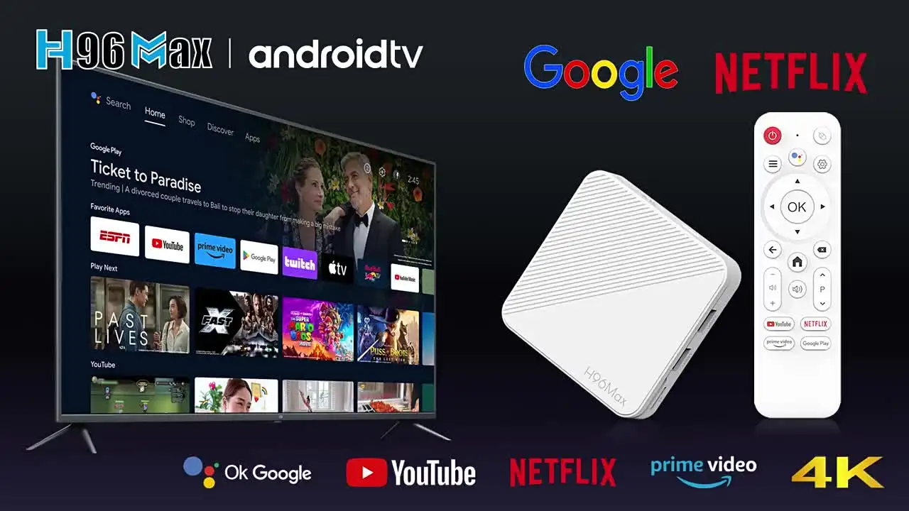 ТВ-приставка Android 14 TV Stick Set HDR10+ Top Box 2 4 ГГц + 5 двухрежимный Wi-Fi 6 Bluetooth