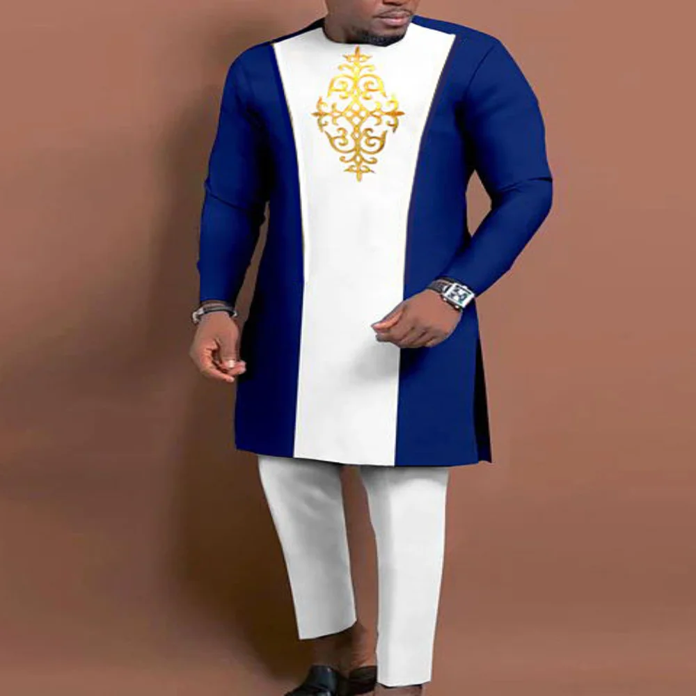 

Men's luxury fashion casual print two-piece set