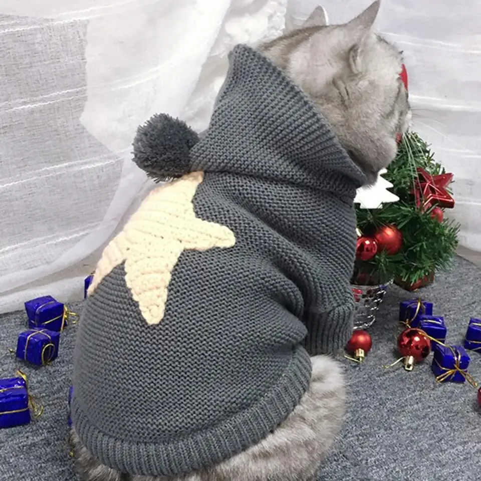 Kersttrui Voor Honden En Katten - Warme Gebreide Kerstkleding Maat S Met Rendieren