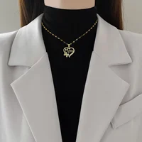 Fashion Heart Butterfly Mom Zircon Pendant Necklaces for Women Stainless Steel Jewelry Accessories Mother's Day Gifts for Lover - Image 3