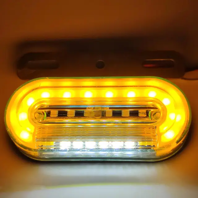 12pcs 12V/24V LED Car Truck Side Marker Lights Car External Lights Signal Indicator Lamp Warning Tail Light 3Modes Trailer Lorry 5