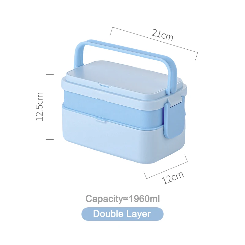Portable Double Layer Magic Bento Box with Handle - Ideal for Meal Prep, Travel, and Outdoor Adventures