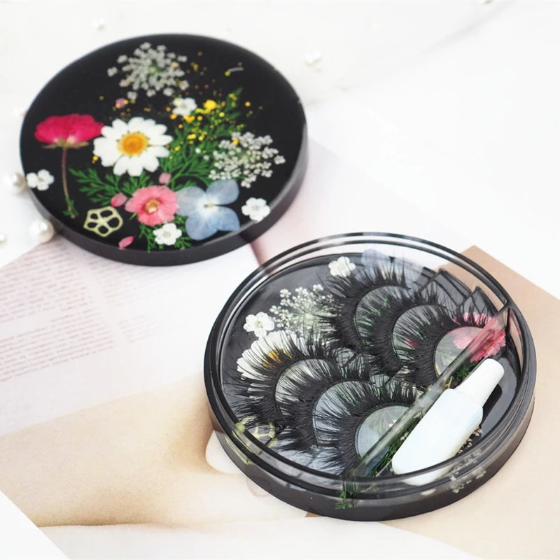 

MXME 1 Set Eyelashes Display Tray Silicone Molds Eyelashes Storage Container for Case Holder Epoxy Resin Mold Jewelry Making