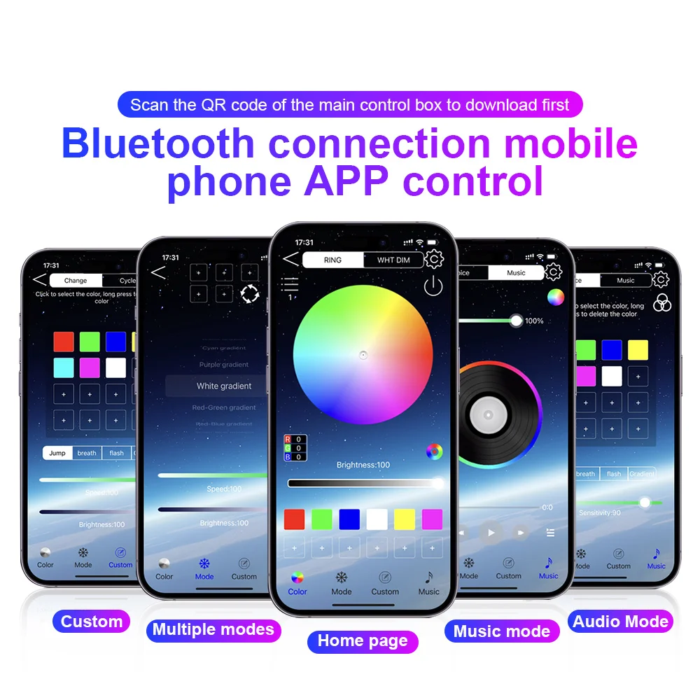 รูปสินค้า แถบไฟ LED ปรับสีได้ 213 สี สำหรับตกแต่งภายในรถ