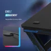 Gaming Desk with Carbon Fiber Surface, PC Workstation with Cup Holder & Headphone Hook, Suitable for Home Office 6