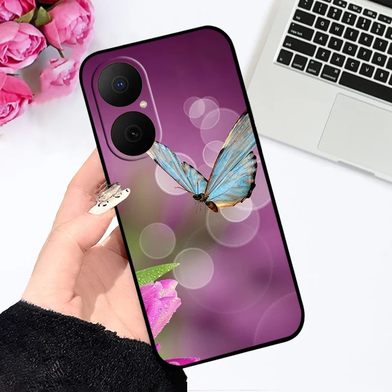 Oil Painted Silicone Back Cover - Soft Matte Protective Case for Huawei Nova Y73/Enjoy 80