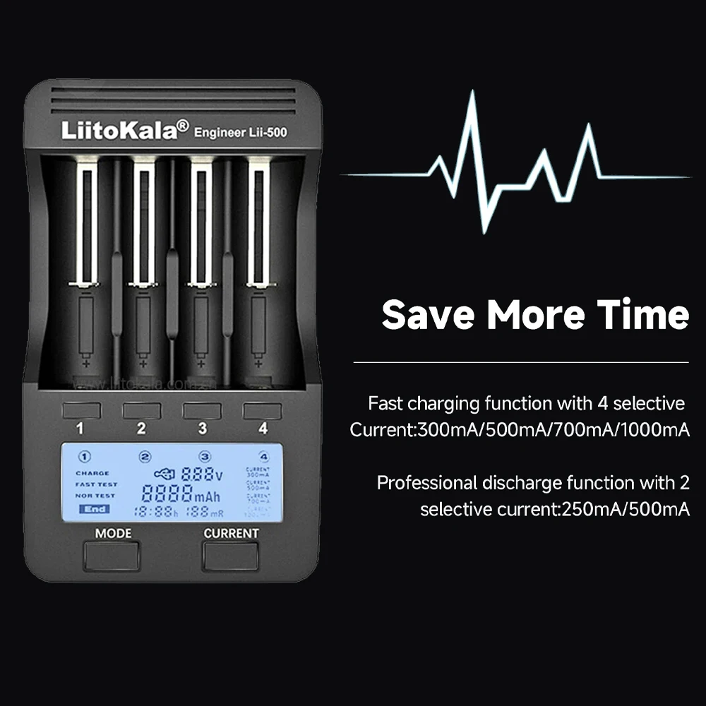 Liitokala Advanced NiMH Battery Charger with LCD Display