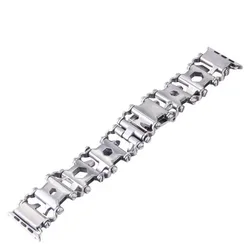 Stainless Steel Multifunctional Tool Bracelet for 38MM 40MM 41MM (Silver)