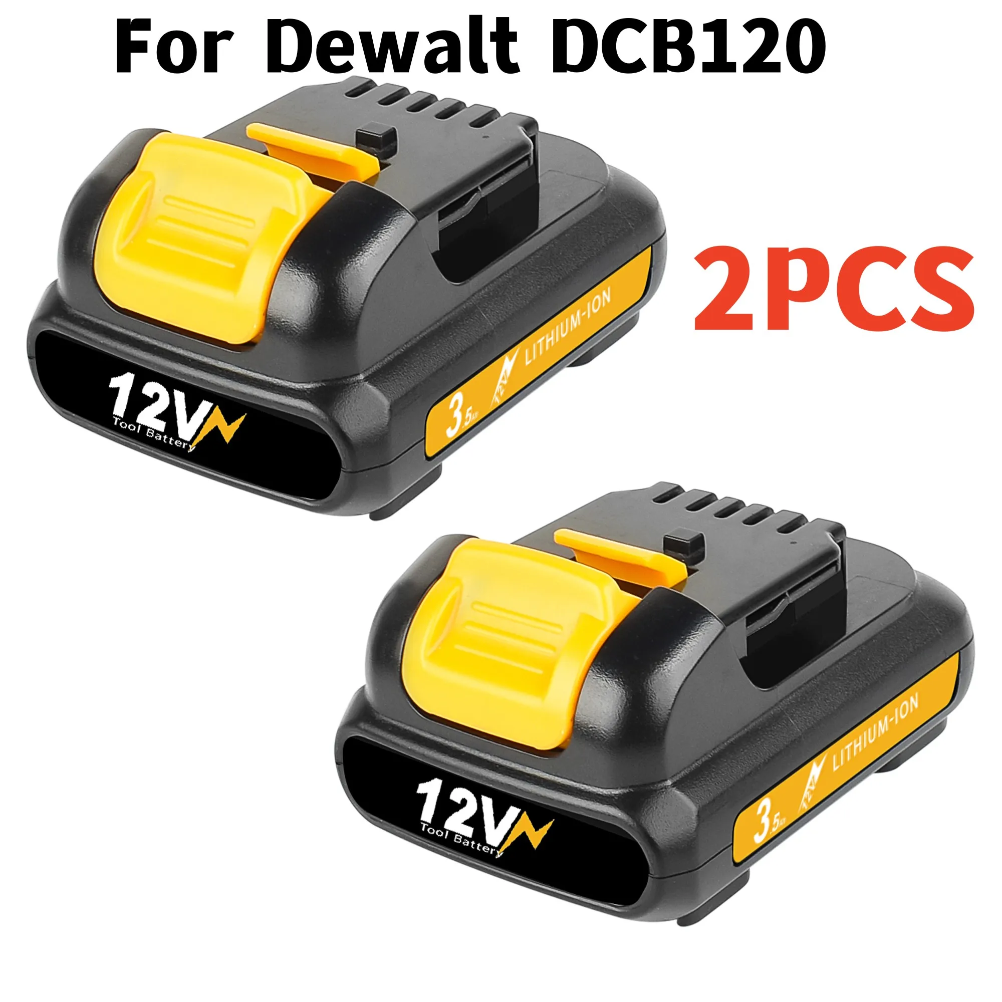 2PCS 12V Battery For Dewalt DCB120 3500mAh Battery For Dewalt DCB127 DCB121 DCB119 DCR020-GB DCF815D2 Power Tool Battery