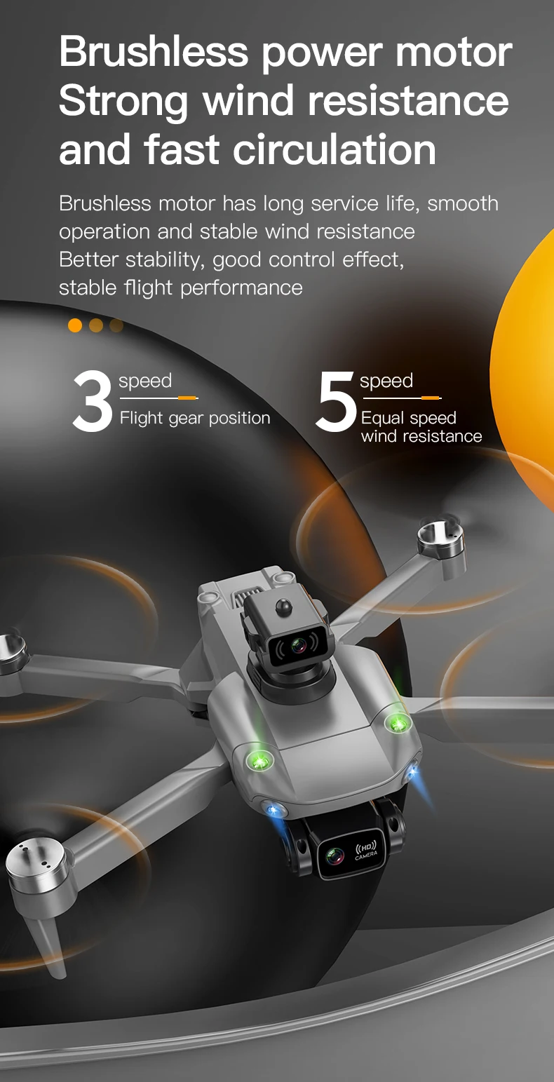 K998 Drone, strong wind resistance and fast circulation brushless power motor has long service life