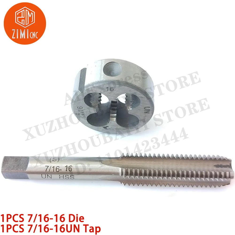 

1 шт. 7/16-16 штамп 1 шт. 7/16-16UN кран Машинный метчик резьбы Круглая резьба Die Правый конус из быстрорежущей стали Токарный станок по металлу с ЧПУ режущий инструмент