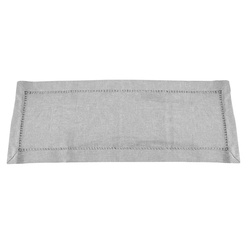 

Hand Hemstitched Dining Table Runner Dresser Scarves, Silver Thread Interweaving (12 X 72 Table Runners)