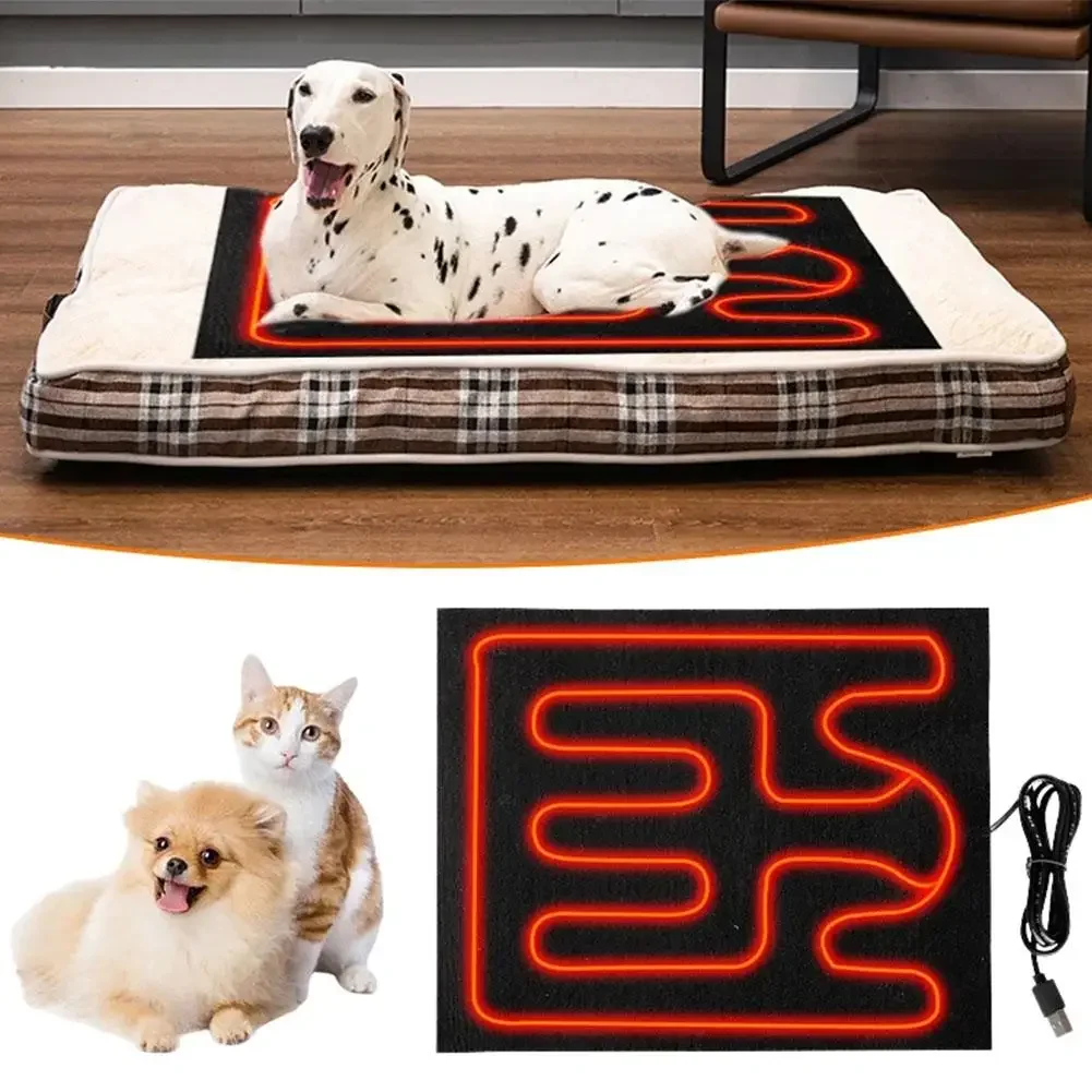 Almofada aquecida elétrica dobrável usb para animais de estimação, tapete de aquecimento térmico à prova d'água para cães e gatos, inverno, carro, casa, aquecimento estável