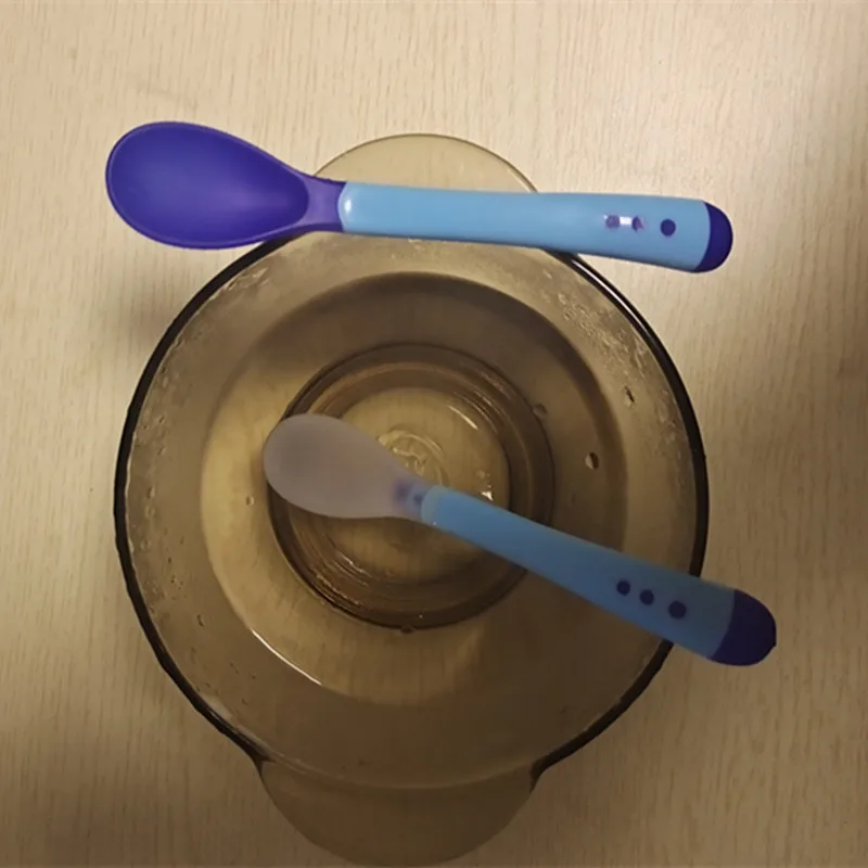 Baby Hot Safe Spoon Self Feeding Temperature Sensing Safety Food Feeding  Spoon - AliExpress