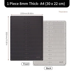 WUTA Premium Self-Healing Fabric and Leather Cutting Mat - Double-Sided Craft Tool Set (8mm Thicken A4)