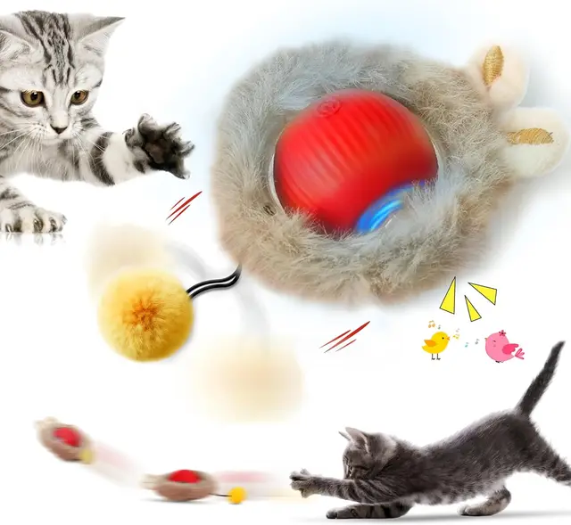 Cat Interactive ball Toy, Automatic Rolling Ball with Tail, Rechargeable Smart Pet Interactive Toy, Intelligent toy for Cat 6