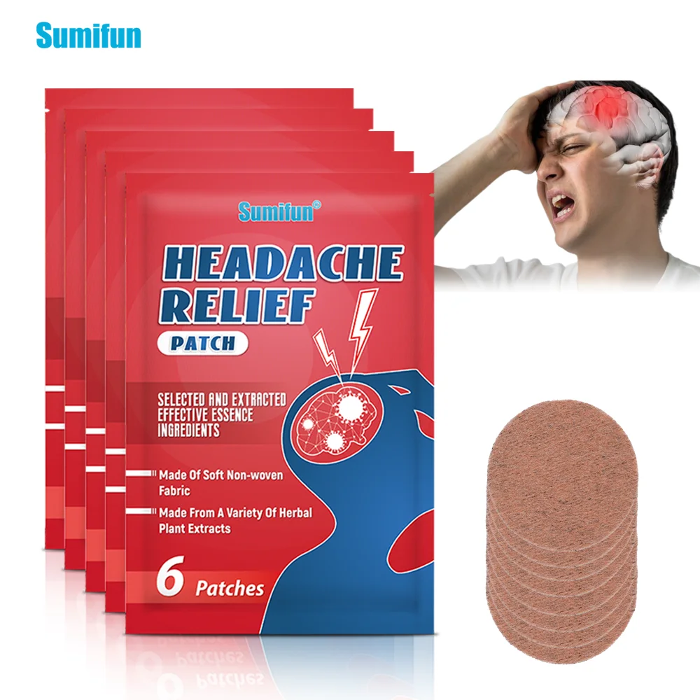 6/18/30Pcs Sumifun Relieve Headache Patch Treatment Migraine Neuralgia Sticker Head Dizziness Herbal Massage Health Care Plaster pain relief patch