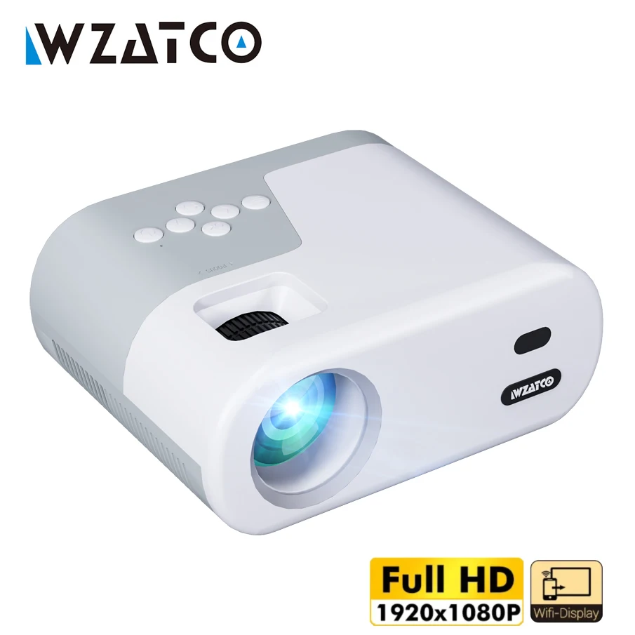 

Портативный мини-проектор WZATCO DP02W, 1080 люмен, Wi-Fi, Full HD P