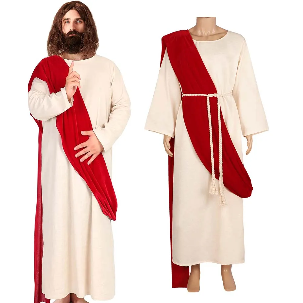 Disfraz de Jesús para hombre adulto, traje religioso, para