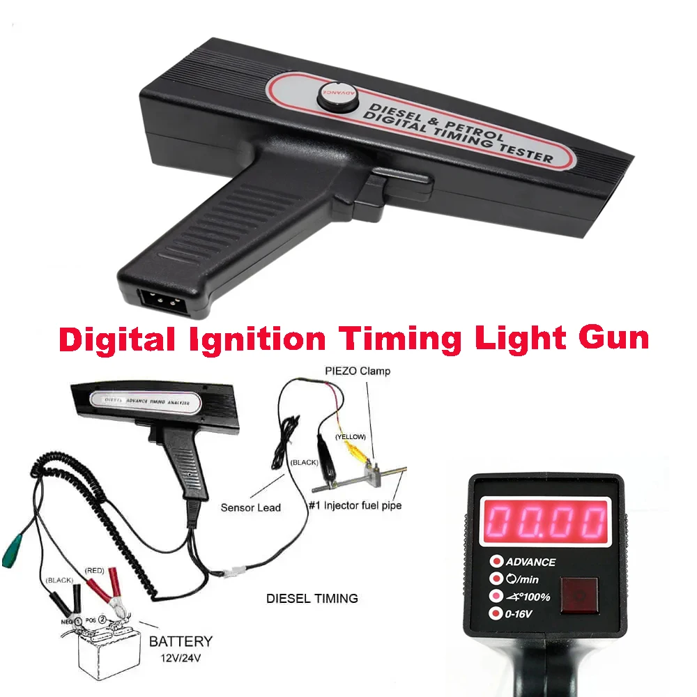 Digital Ignition Timing Light Gun Diesel Petrol Car Moto Engine Strobe Lamp Detector Machine Tester DA3100D Ignition Timing Tool