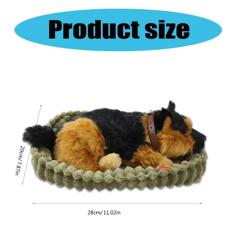 Sleeping Dog Toy Realistic Sleeping Plush Breathing Dog Animals Dolls Stuffed Fake Puppy Animal Toy for Birthday Party