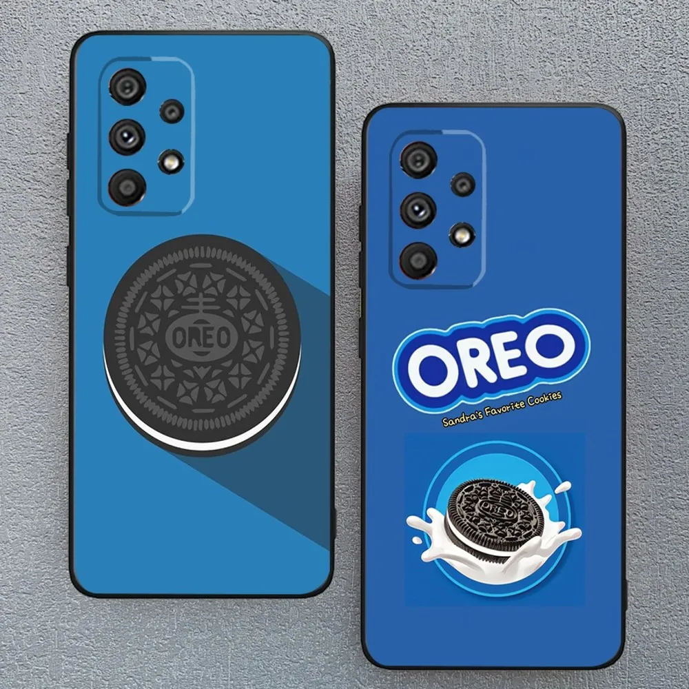 O-Oreo Custodia Per Telefono Con Biscotti Al Latte Al Cioccolato Per Samsung Galaxy A13,A21S,A22,A31,A32,A52,A53,A71,A80,A91 Cover Morbida Nera Per Te