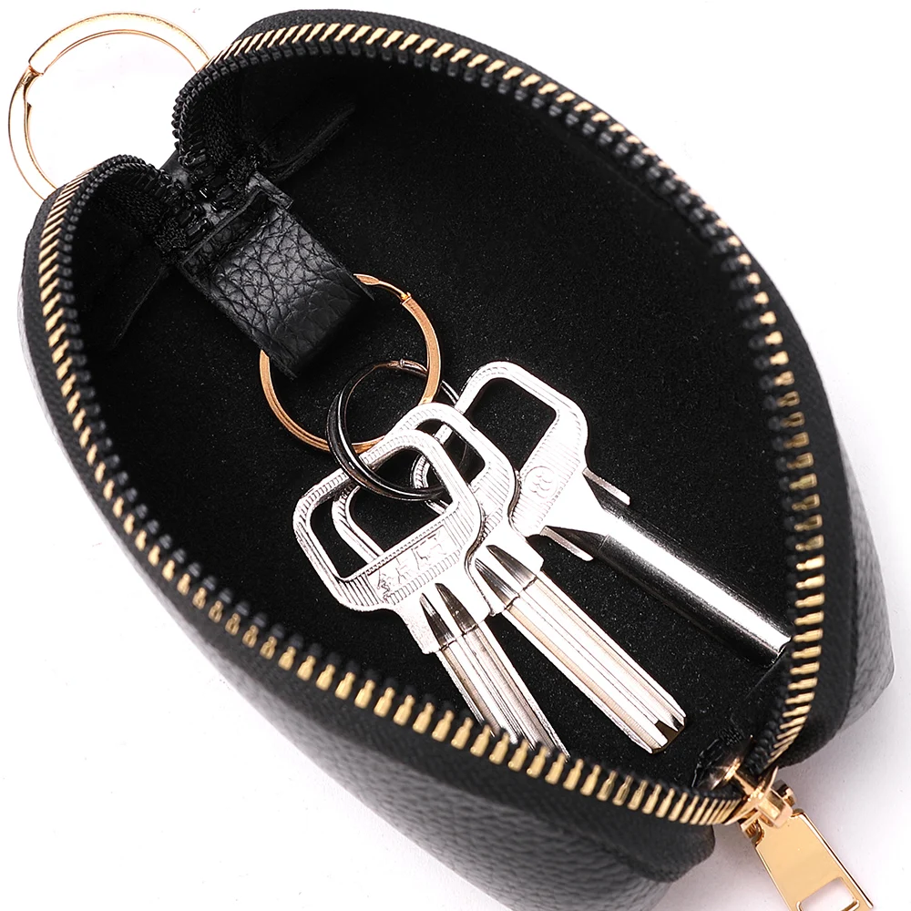 Women's PU Leather Coin & Key Holder - Cute Zipper Mini Wallet