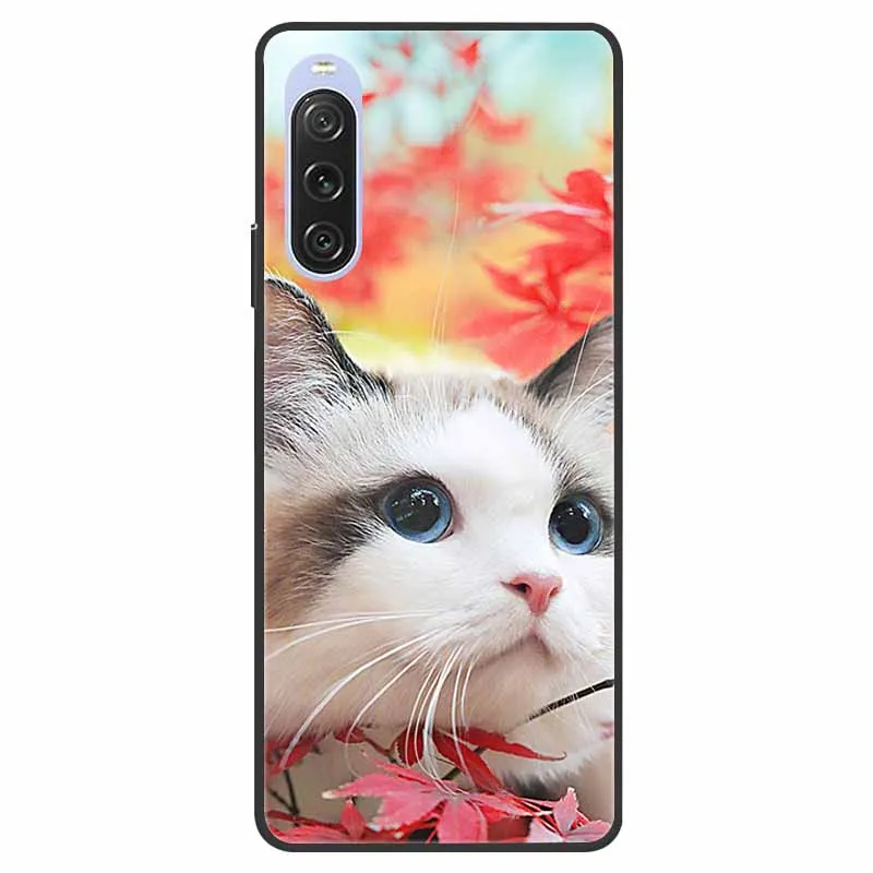 Shockproof Soft Silicone Back Cover - Cute Cat Design