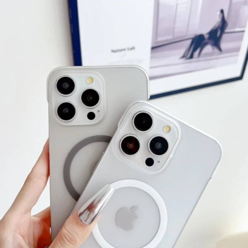 Ultra Thin Frameless Magnetic Wireless Charging Translucent Matte Case