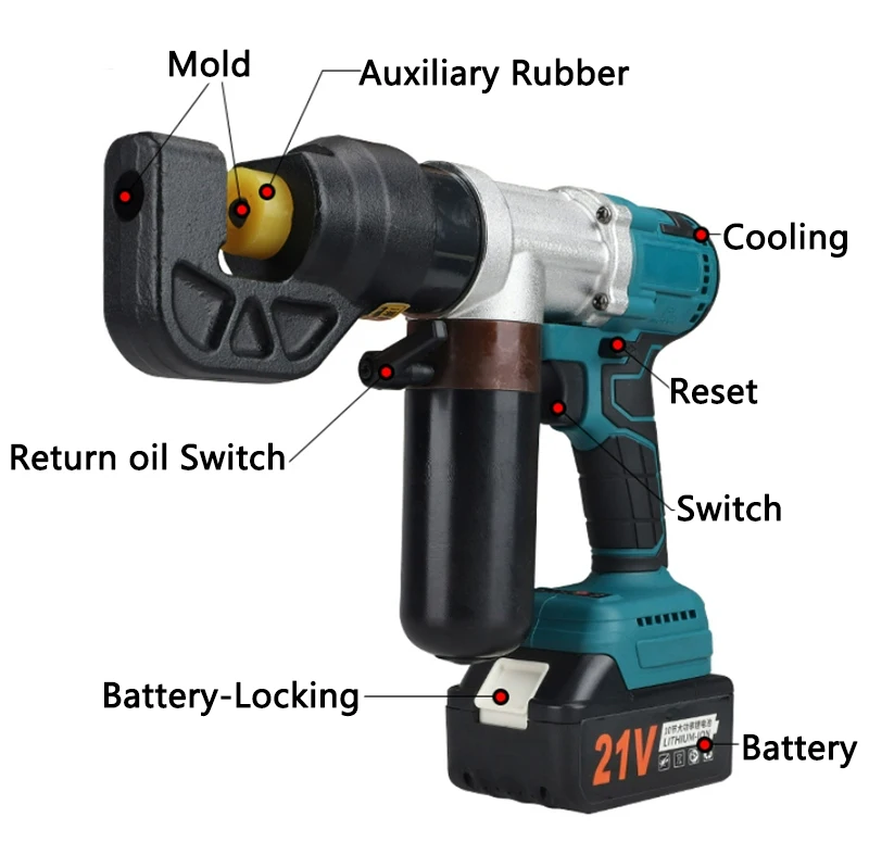 Portable Electric Punching Machine MZS-135 Iron Plate Angle steel Steel Plate Hydraulic Puncher Battery Powered Punching machine