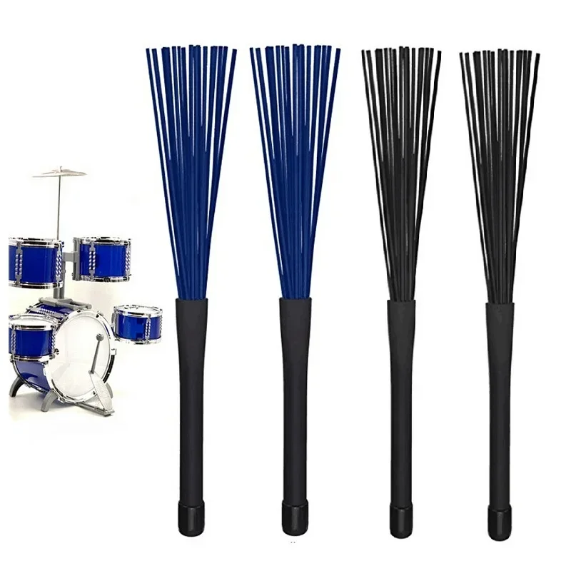 Retractable Rubber Handles Jazz Drum Brushes Sticks Nylon 1 Pair drum sticks drum percussion accessories drum accessories