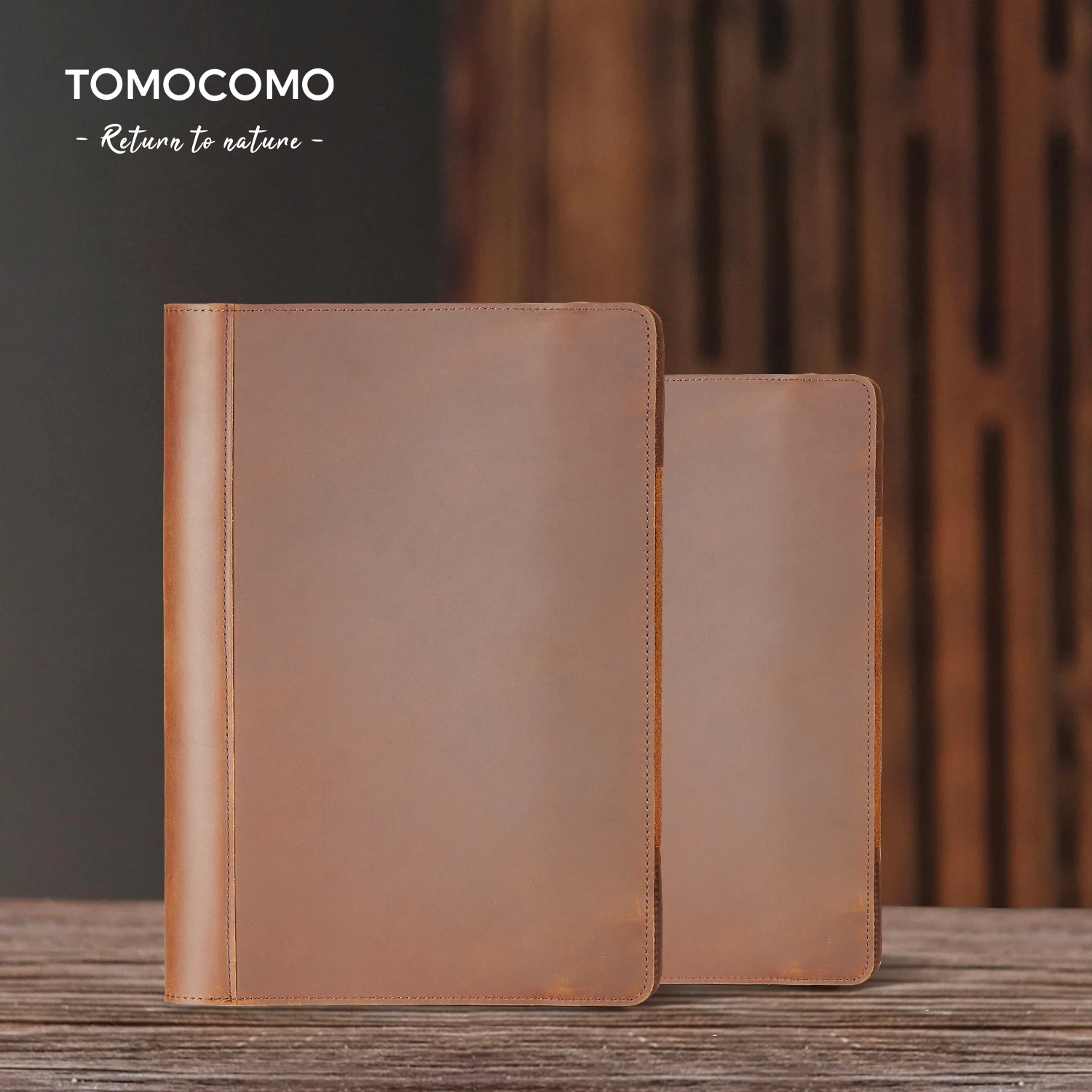 TOMOCOMO 가죽 타블렛 슬리브 케이스 Macbook Pro 13.3'' 15.5'' 16.2'' Crazy Horse Leather Men 노트북 보호 커버