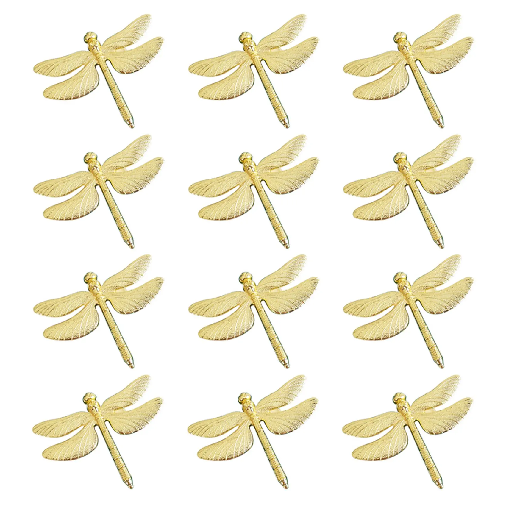 ABGG-12PCS 잠자리 냅킨 링 골드 DIY 호텔 웨딩 연회 테이블 디스플레이 금속 냅킨 버클 크리스마스 장식