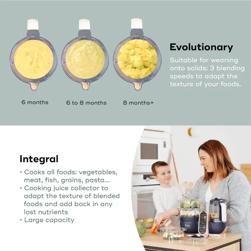 Babymoov Duo Meal Station XL, 6 in 1 Food Processor with Steamer, Multi-Speed Blender, Warmer, Defroster & Sterilizer, pink 5
