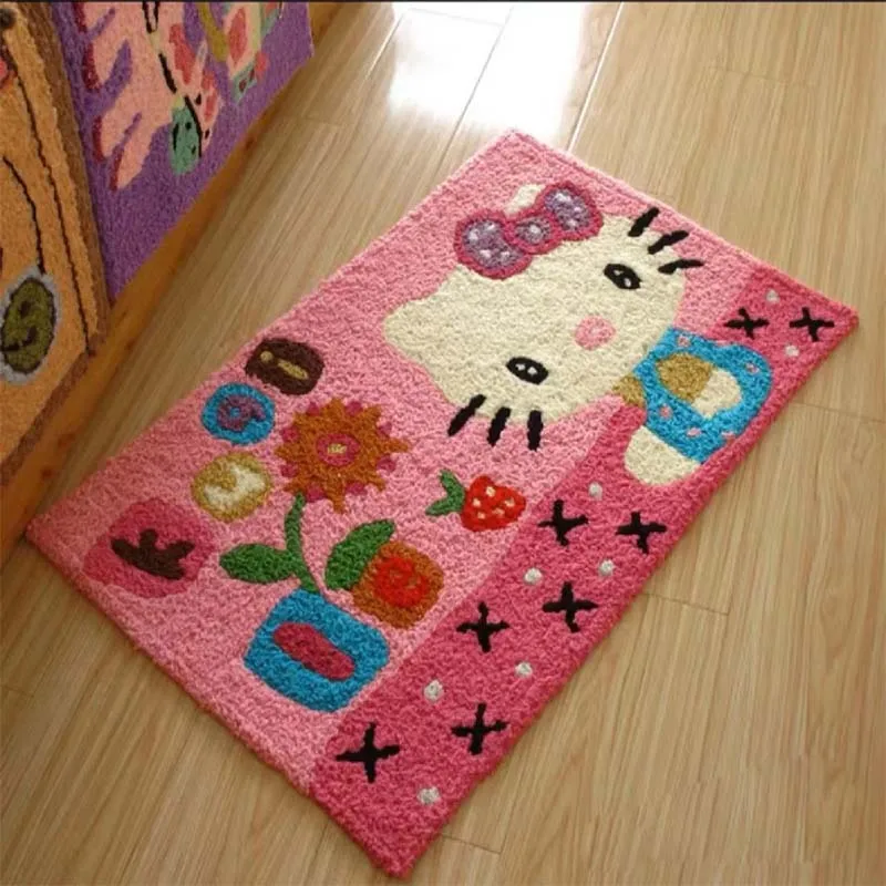 Sanrio Door Mat Hello Kitty Kawaii Girl Heart Rug Pink Soft