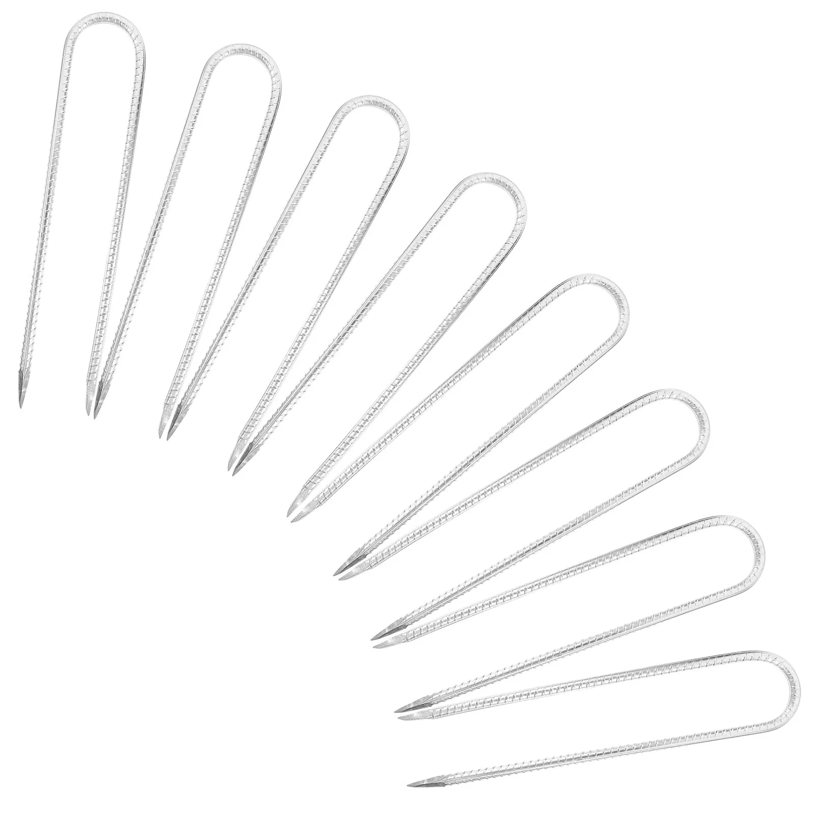 

8pcs U Shape Tent Stakes Garden Swing Stakes Trampoline Pegs Camping Stakes