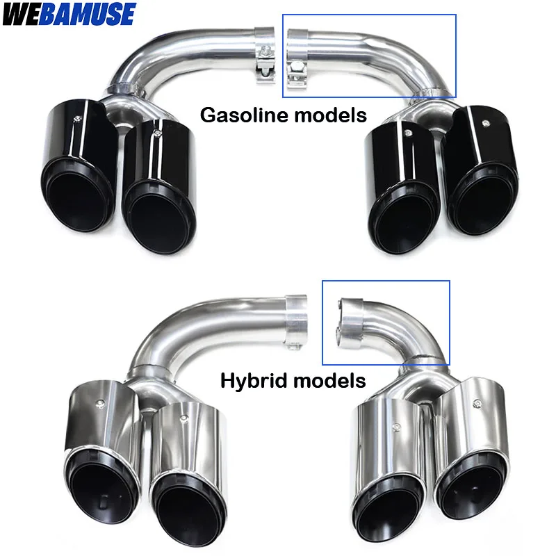 Quad Exhaust Tip For Porsche Cayenne 9Y0 3.0T Hybrid Petrol Muffler Tip Tailpipe Exhaust System Nozzle Tips