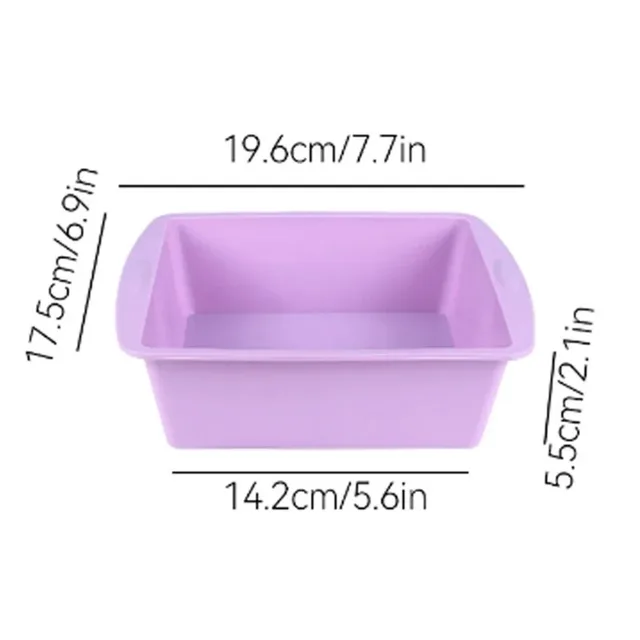 1/4Pcs Silicone Square Cake Plate Non-Stick Brownie Pot with Anti-Slip Handle Oven and Air Fryer Safe Perfect for Baking Cakes 6