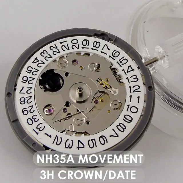 Mouvement automatique NH35A de haute précision, accessoires de montre MOD à remontage automatique, couronne 3H 21600Bph, roue de Date blanche, piratage des secondes 1