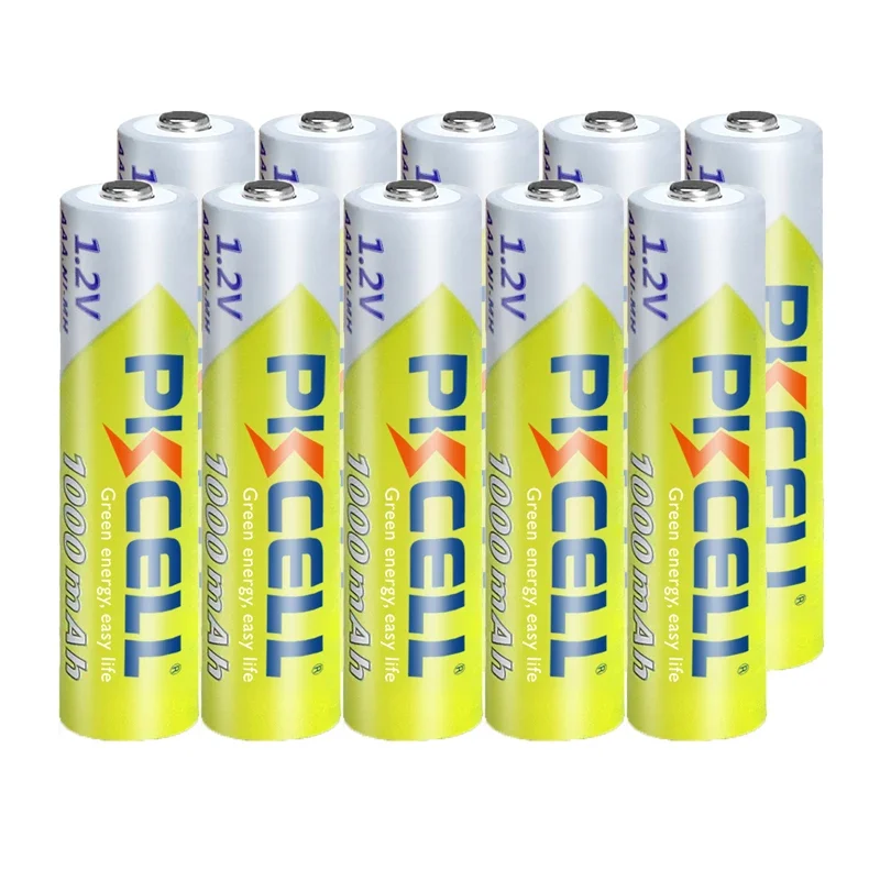 Baterias Recarregáveis da Bateria de Nimh do Aaa do Aaa do Aaa da Bateria 3a 1.2 Mah para Brinquedos da Lanterna 10 Peças Pkcell 1000 v Ni-mh Aaa