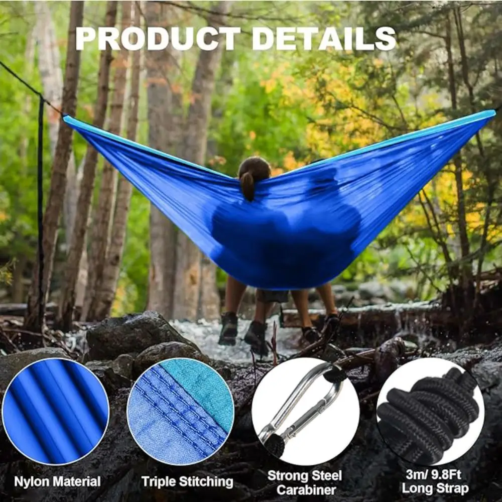 Portable Camping Nylon Parachute Fabric Outdoor Hiking Survival Balcony Rest Net Garden Hammocks Swing Adulls Sleeping Hammock camping hammock
