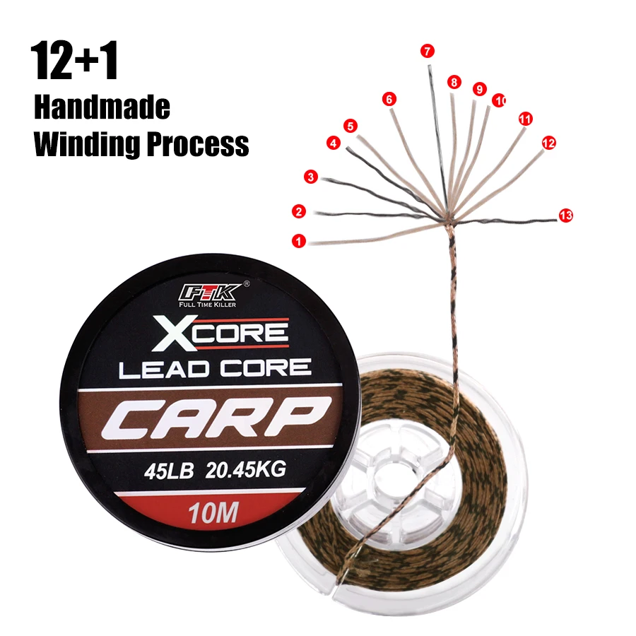 Leadcore Carp Fishing Line and Tackle for Making Hair Rigs 35LB/45LB/55LB 10M