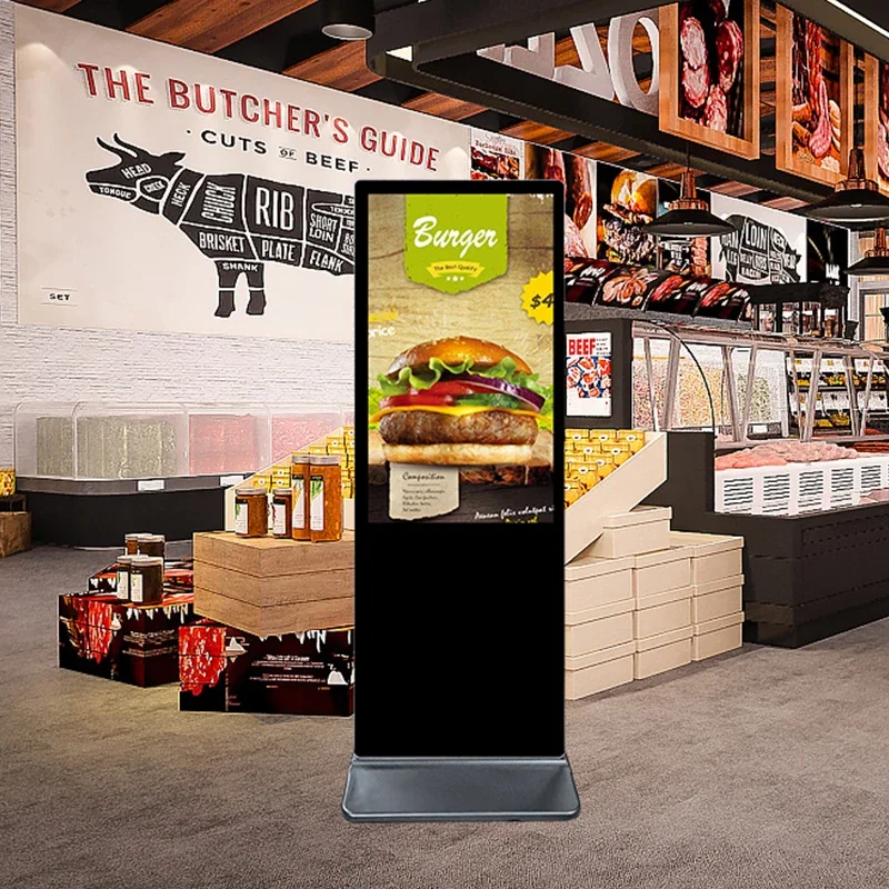 Indoor Floor Standing Digital Signage Advertising Display Kiosk LCD Screen Commercial Android Display Automatic Media Player