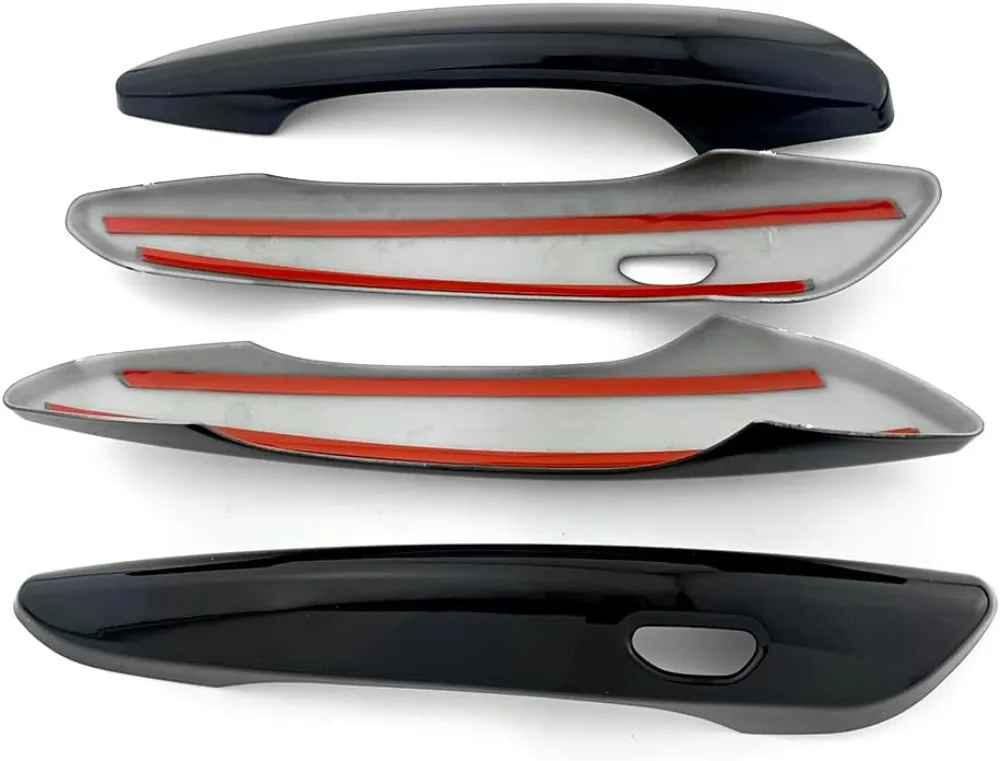 4x Black Chrome Carbon Fiber Exterior Car Door Handle Frame Panel Cover Trim ABS Sticker For Mazda 3 BP CX30 CX50 CX60 CX80 CX90