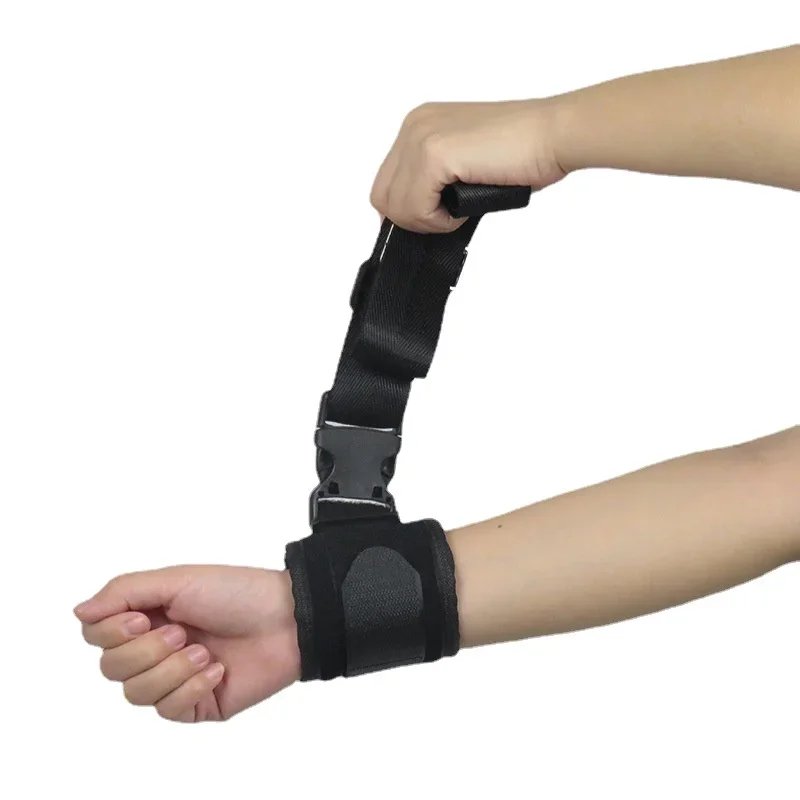Elderly Adjustable Limbs Restraint Strap Bedridden Patient Protection Black Durable Wrist Ankle Medical Fixator Tie Down Belt