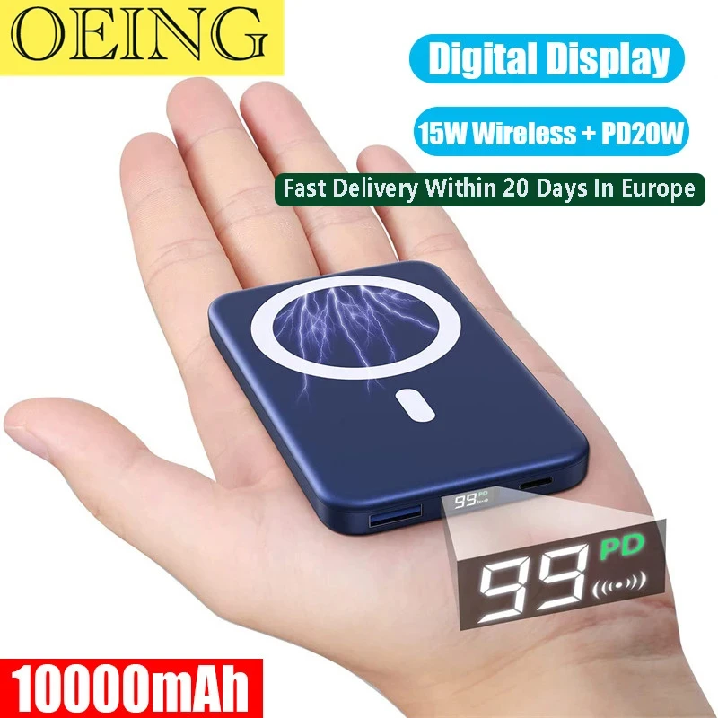 

For iphone 12 13 14 15 Pro Max Plus Mini Macsafe Power Bank NEW 2024 Magnetic Wireless Powerbank External Auxiliary Spare Batter