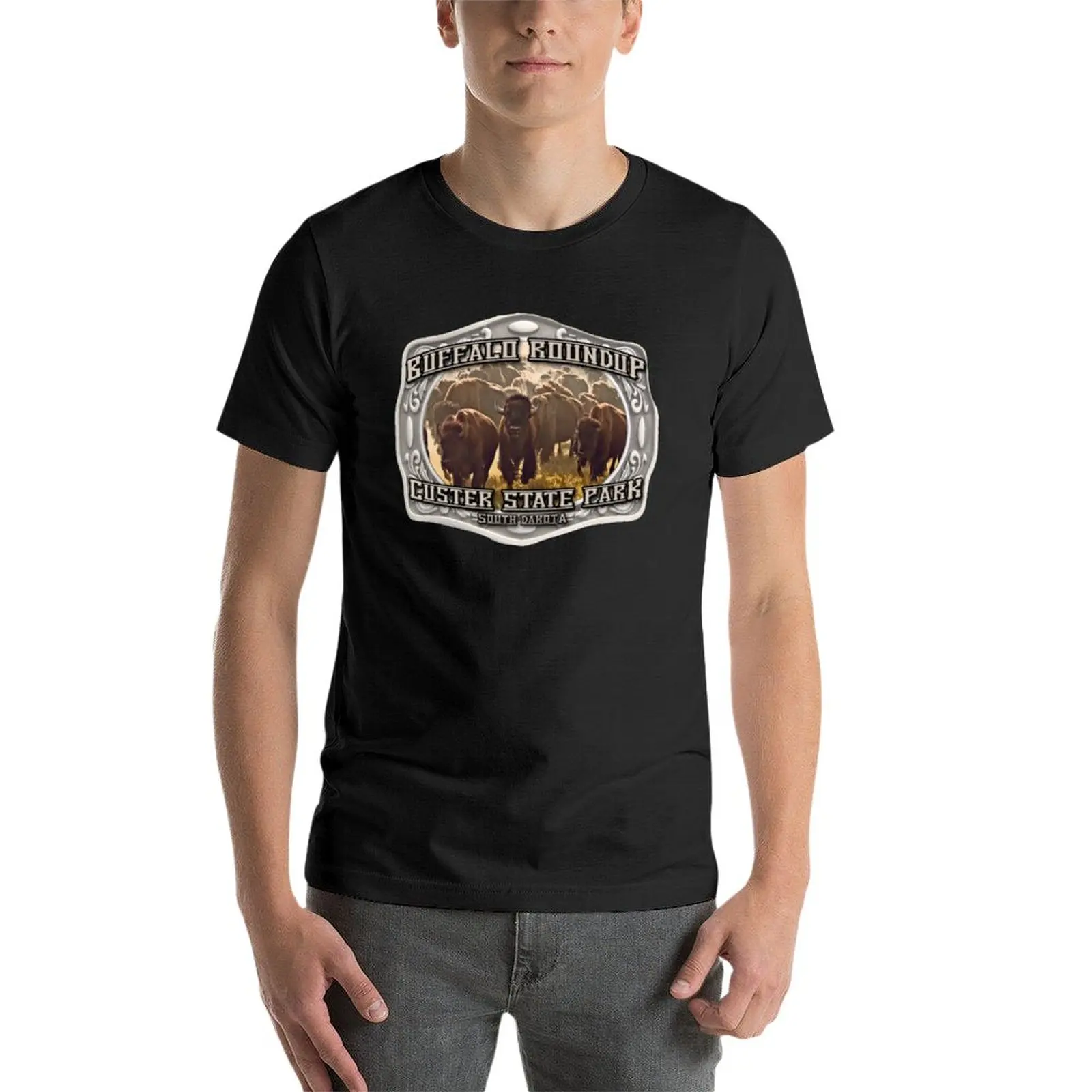 Custer State Park Buffalo Roundup T-Shirt anime clothes customs t shirt men