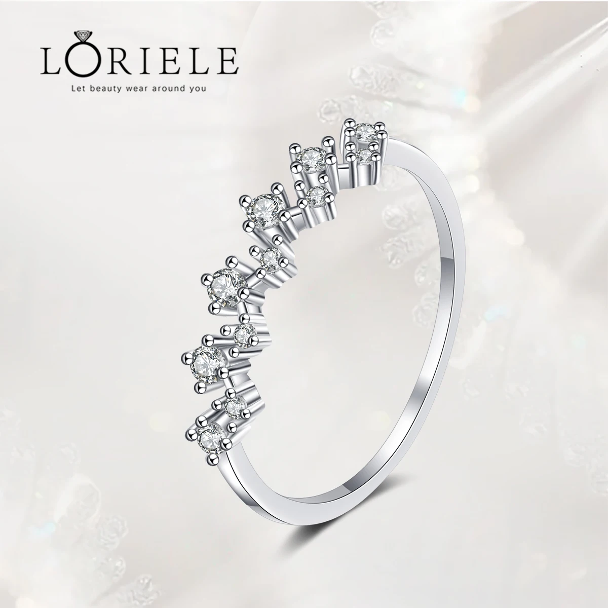 

LORIELE 0.4 Carat Diamond Eternity Wedding Band Lab Moissanite Engagement Ring For Women Sterling Silver Stackable Wedding Rings