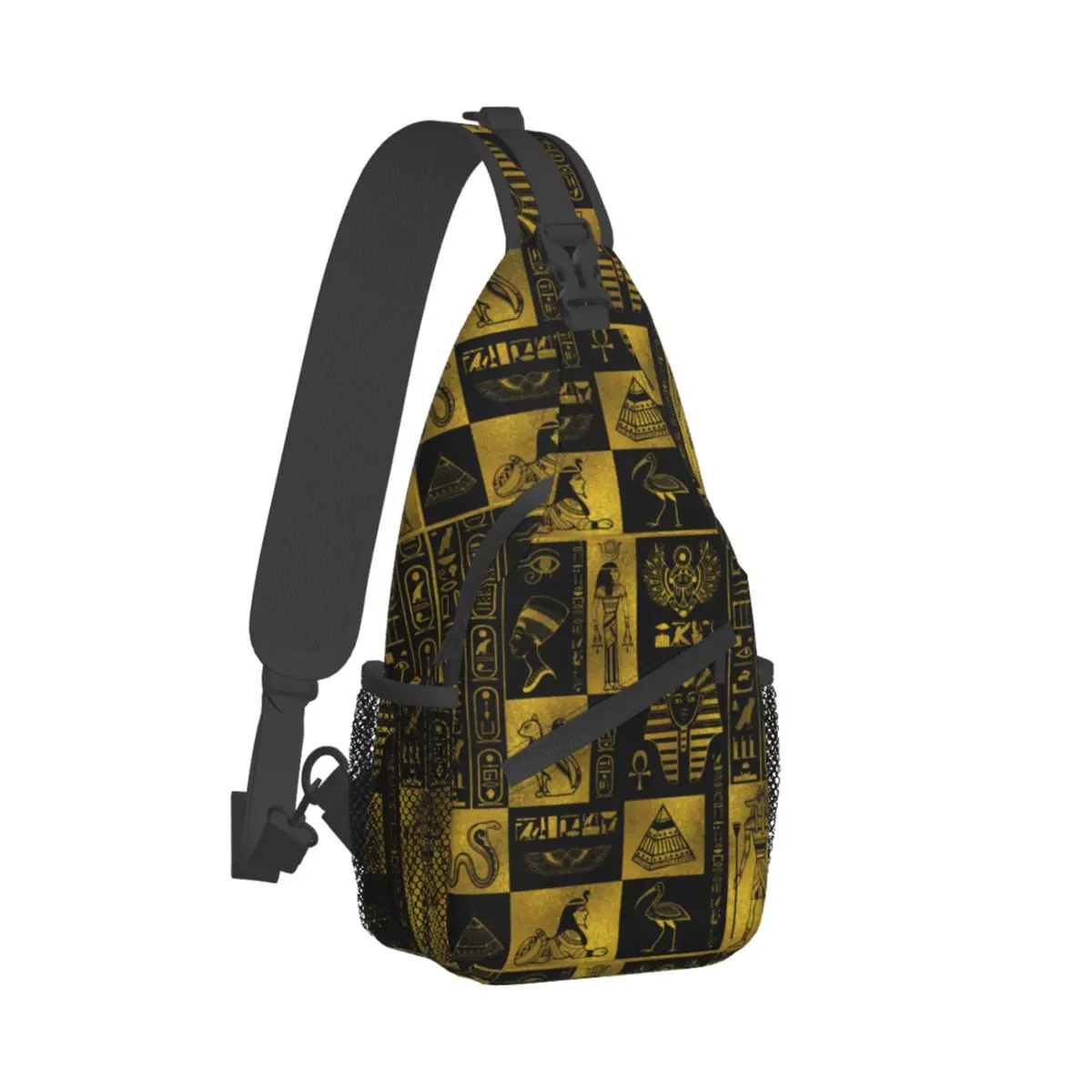 

Egyptian Egypt Pharaoh Ethnic Ancient Crossbody Sling Bags Chest Bag Shoulder Backpack Daypack for Hiking Outdoor Sports Bookbag