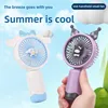 Small Fan Desktop Handheld Cartoon Cool Mini Practical Electric Fan Charging Portable Gift Office Portable Birthday Gift 2